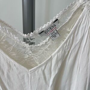 Guess White Lace-Trim Slip Chemise